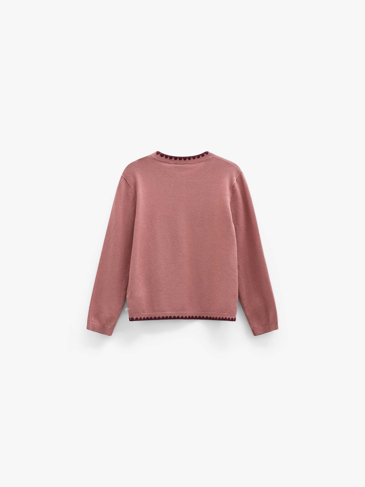 Cardigan med kontraststikninger Tween - Dusty Rose/Bordeaux | 101635 Lia