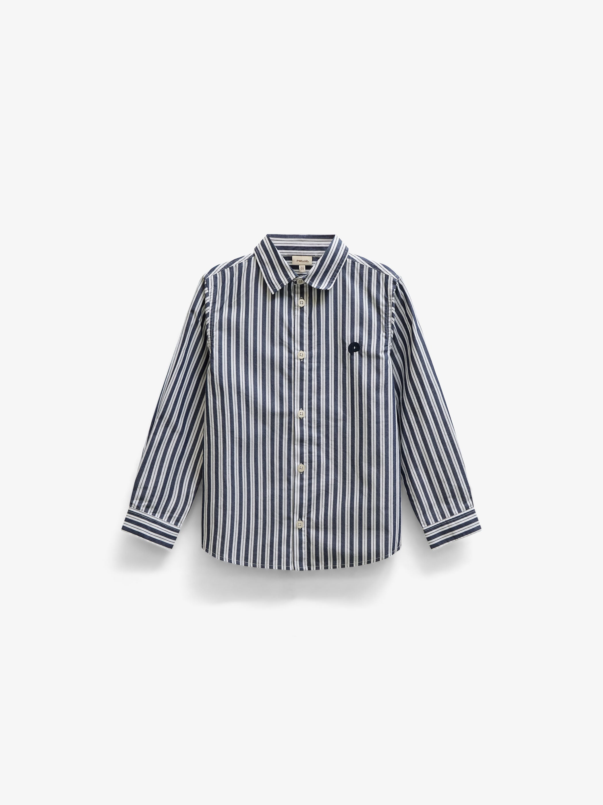 Stribet bomuldsskjorte Kids - Navy Stripe | 101653 Milo