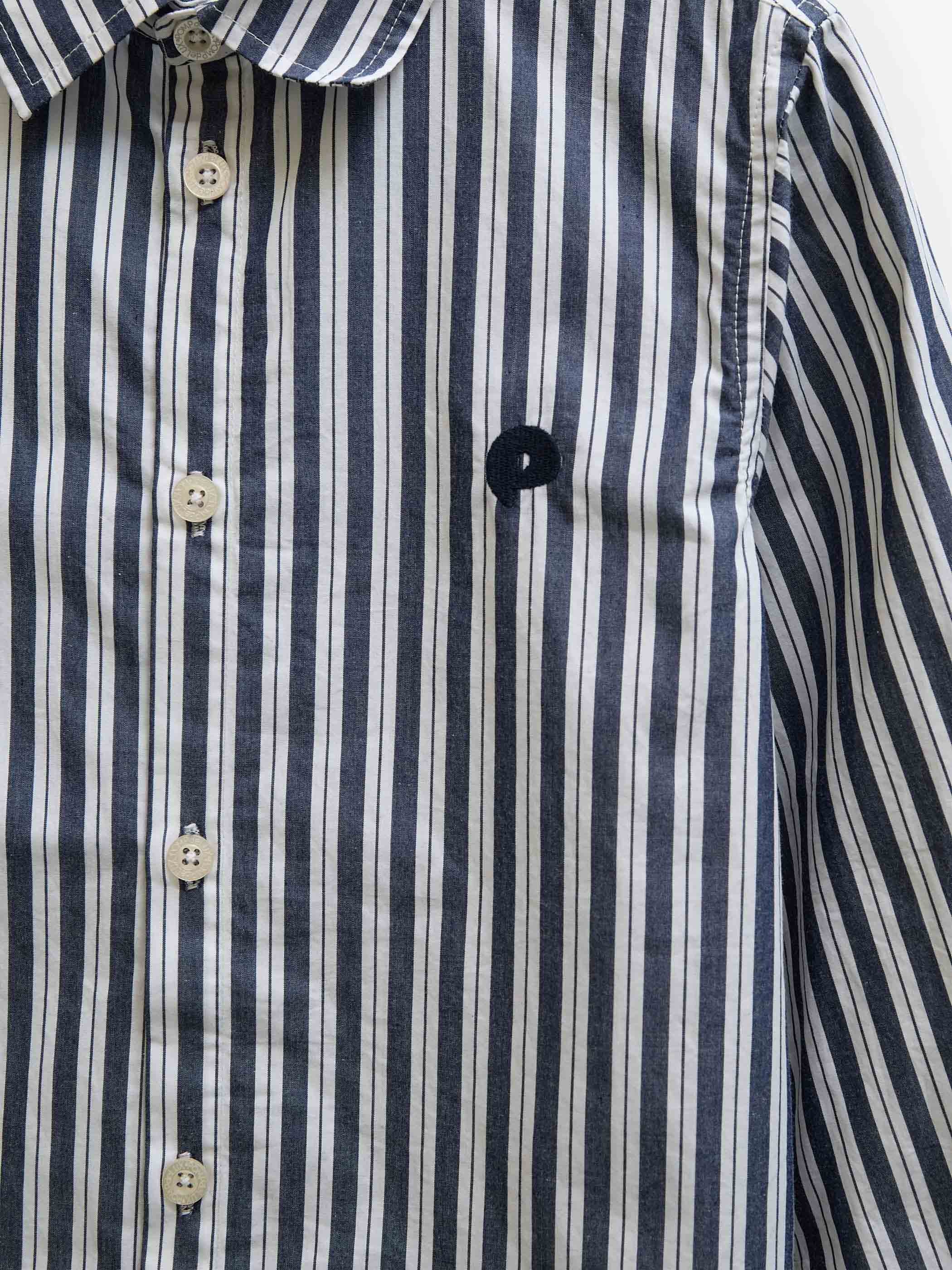 Stribet bomuldsskjorte Tween - Navy Stripe | 101654 Milo