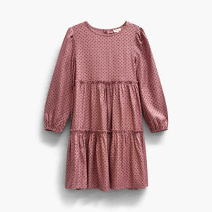 Prikket midi-kjole i viskose Tween - Dusty Rose/Bordeaux | 101657 Feline