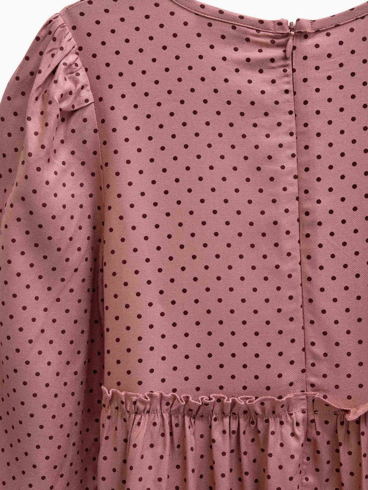 Prikket midi-kjole i viskose Tween - Dusty Rose/Bordeaux | 101657 Feline