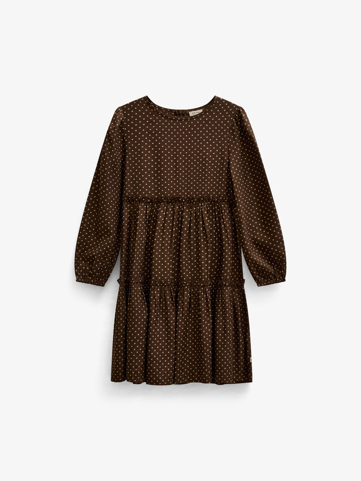 Prikket midi-kjole i viskose Tween - Brown/Offwhite | 101658 Feline