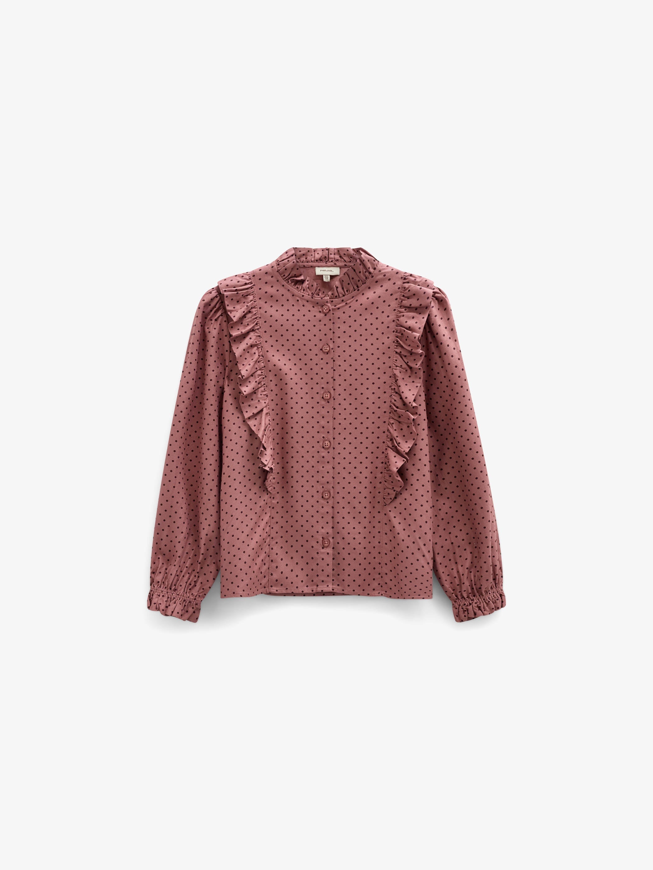 Prikket viskosebluse med flæser Tween - Dusty Rose/Bordeaux | 101661 Feline