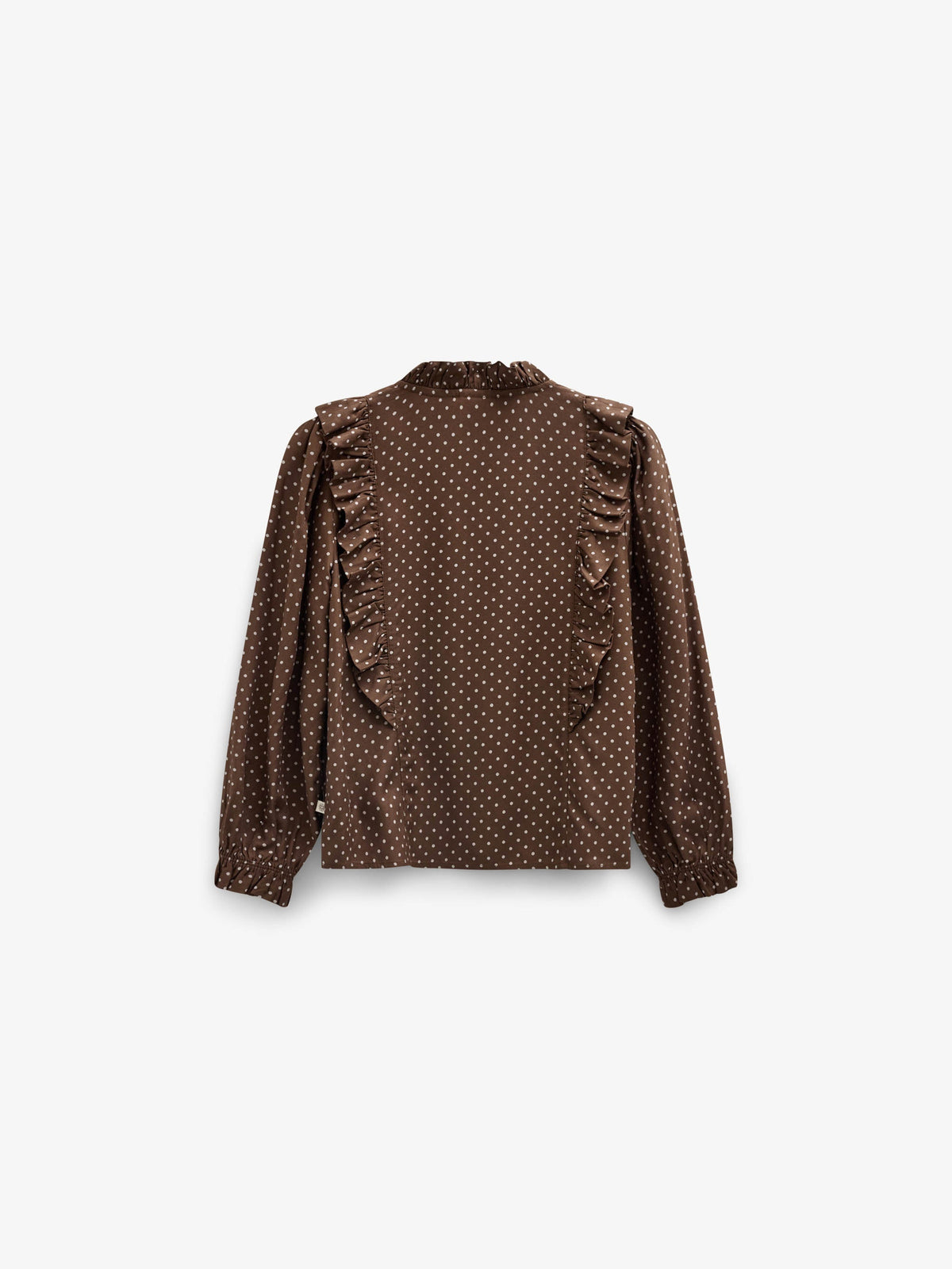 Prikket viskosebluse med flæser Tween - Brown/Offwhite | 101662 Feline