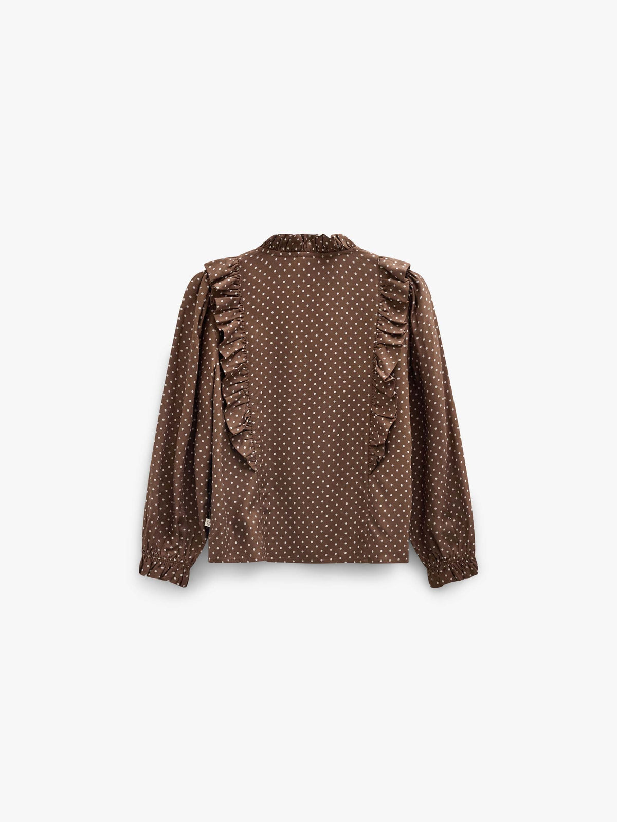 Prikket viskosebluse med flæser Tween - Brown/Offwhite | 101662 Feline