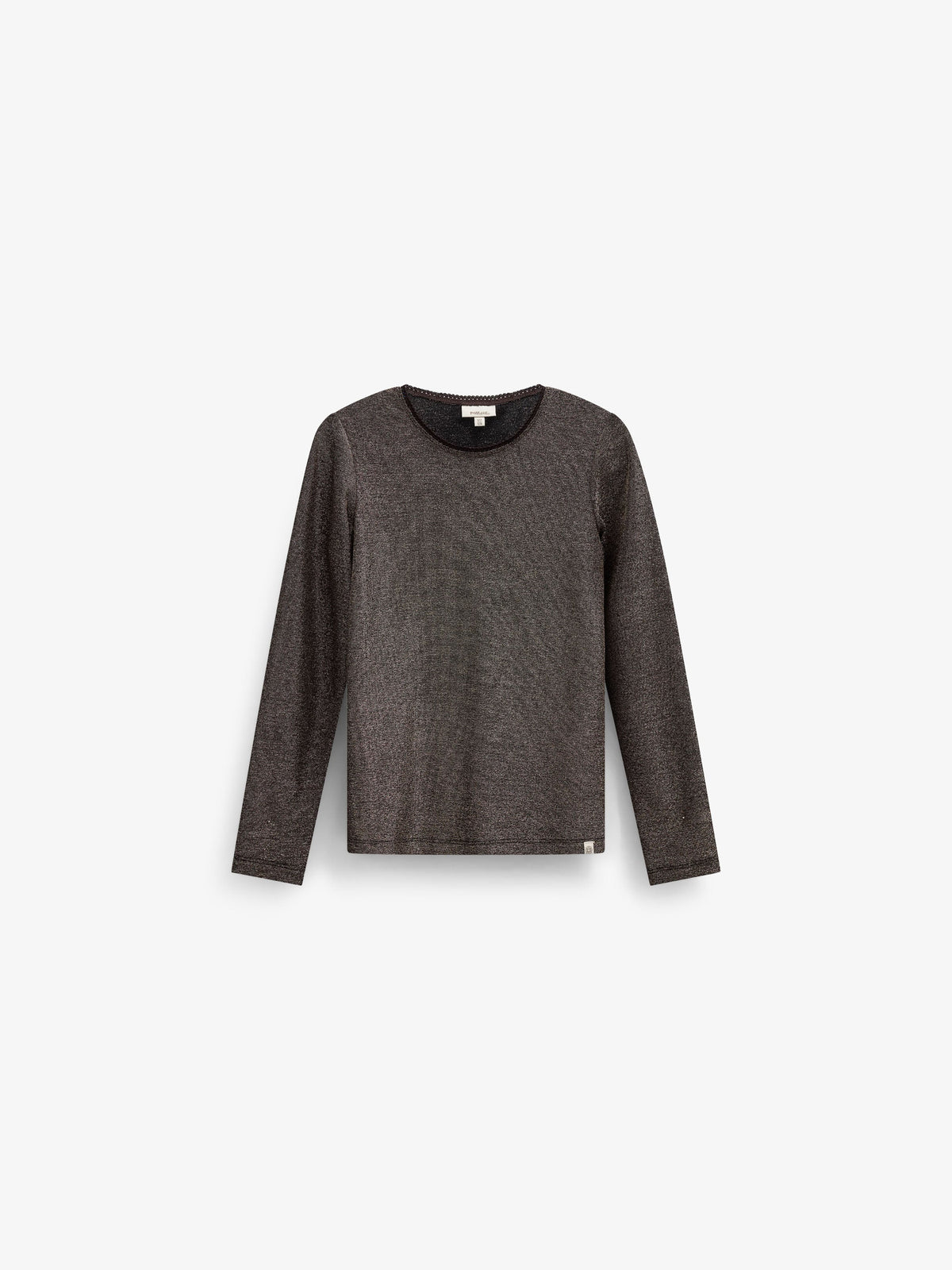 Langærmet T-shirt med lurex Tween - Dark Brown | 101664 Helen