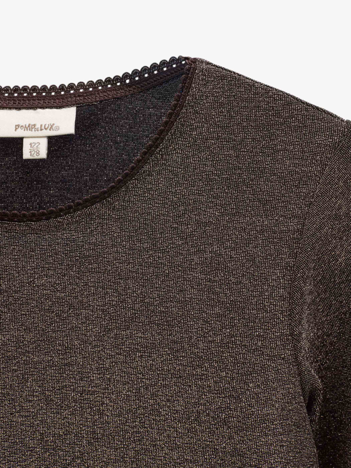 Langærmet T-shirt med lurex Tween - Dark Brown | 101664 Helen