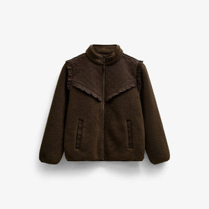 Teddyjakke med quiltet bærestykke Kids - Dark Brown | 101683 Hailey
