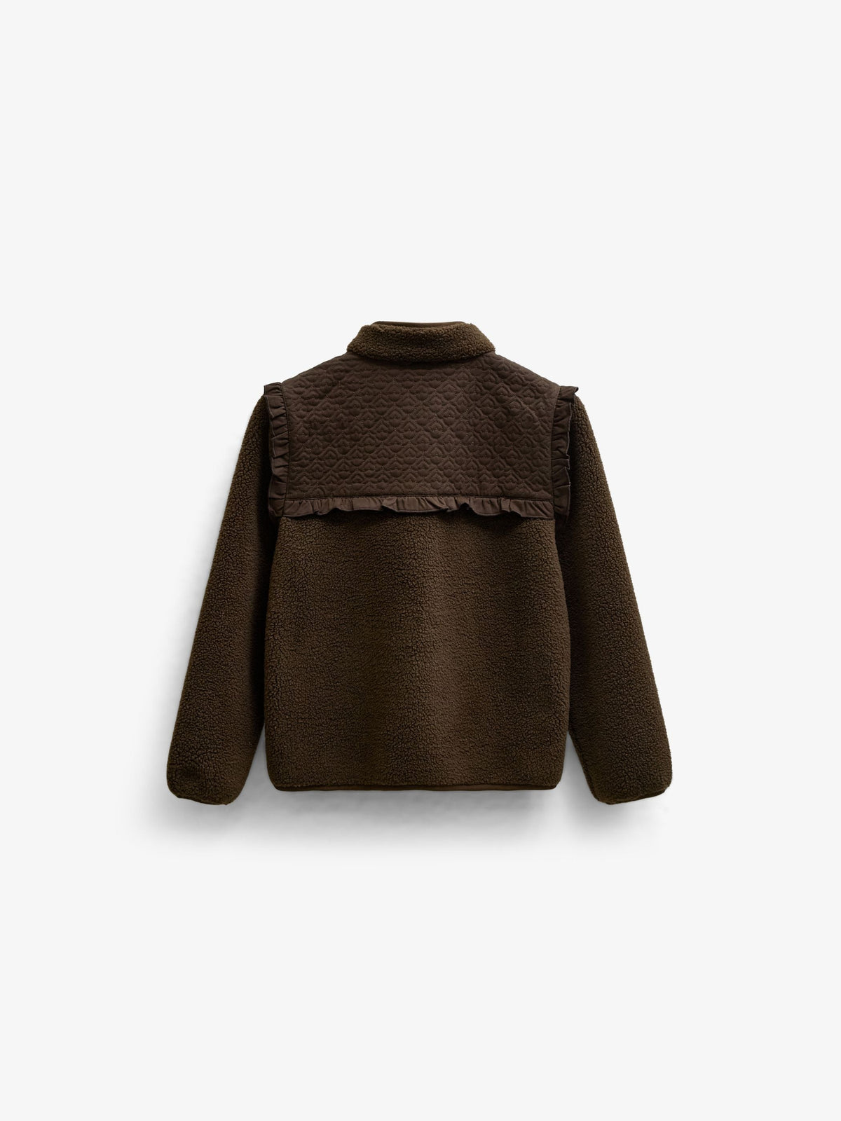 Teddyjakke med quiltet bærestykke Kids - Dark Brown | 101683 Hailey