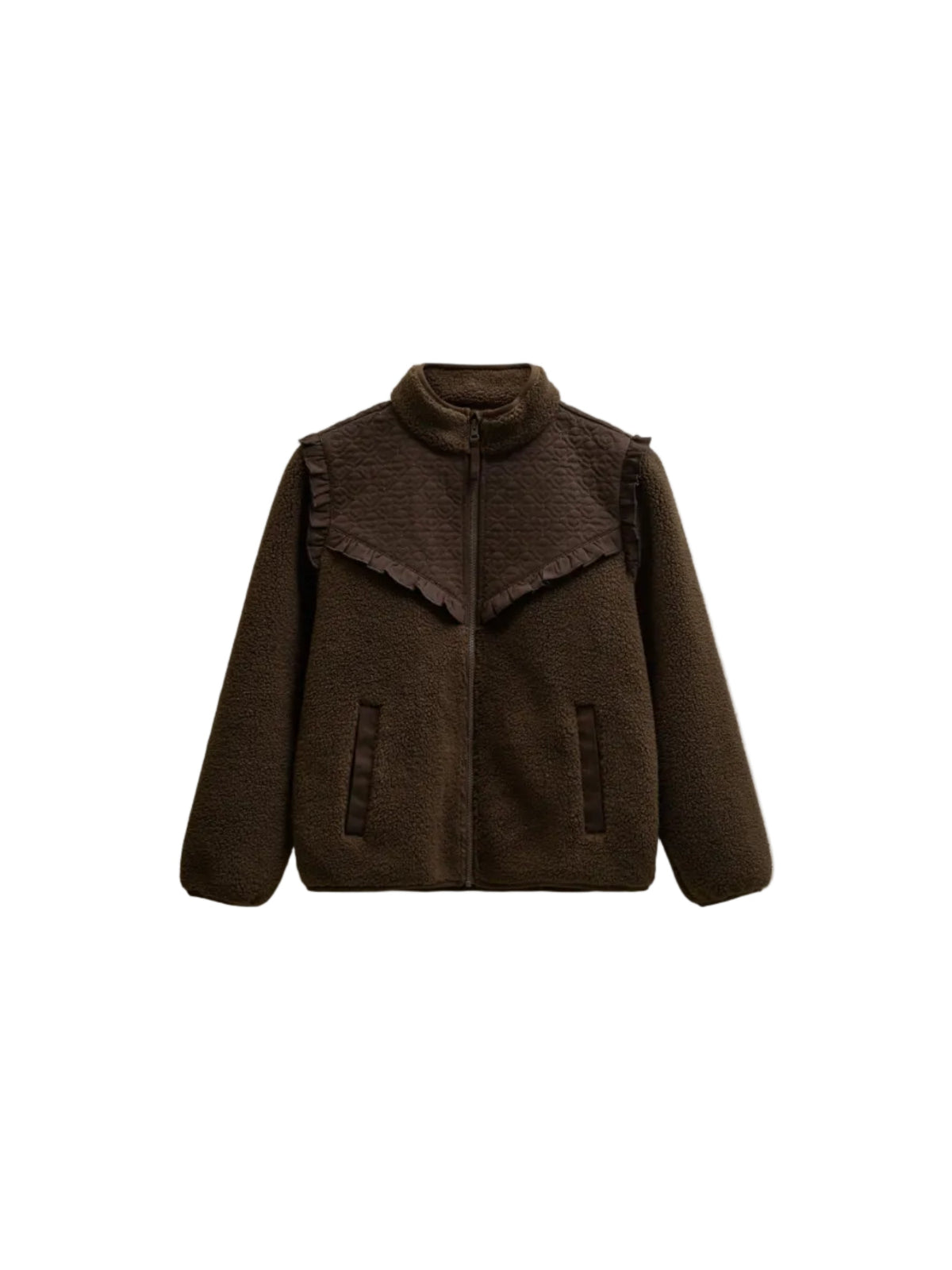 Teddyjakke med quiltet bærestykke Tween - Dark Brown | 101684 Hailey