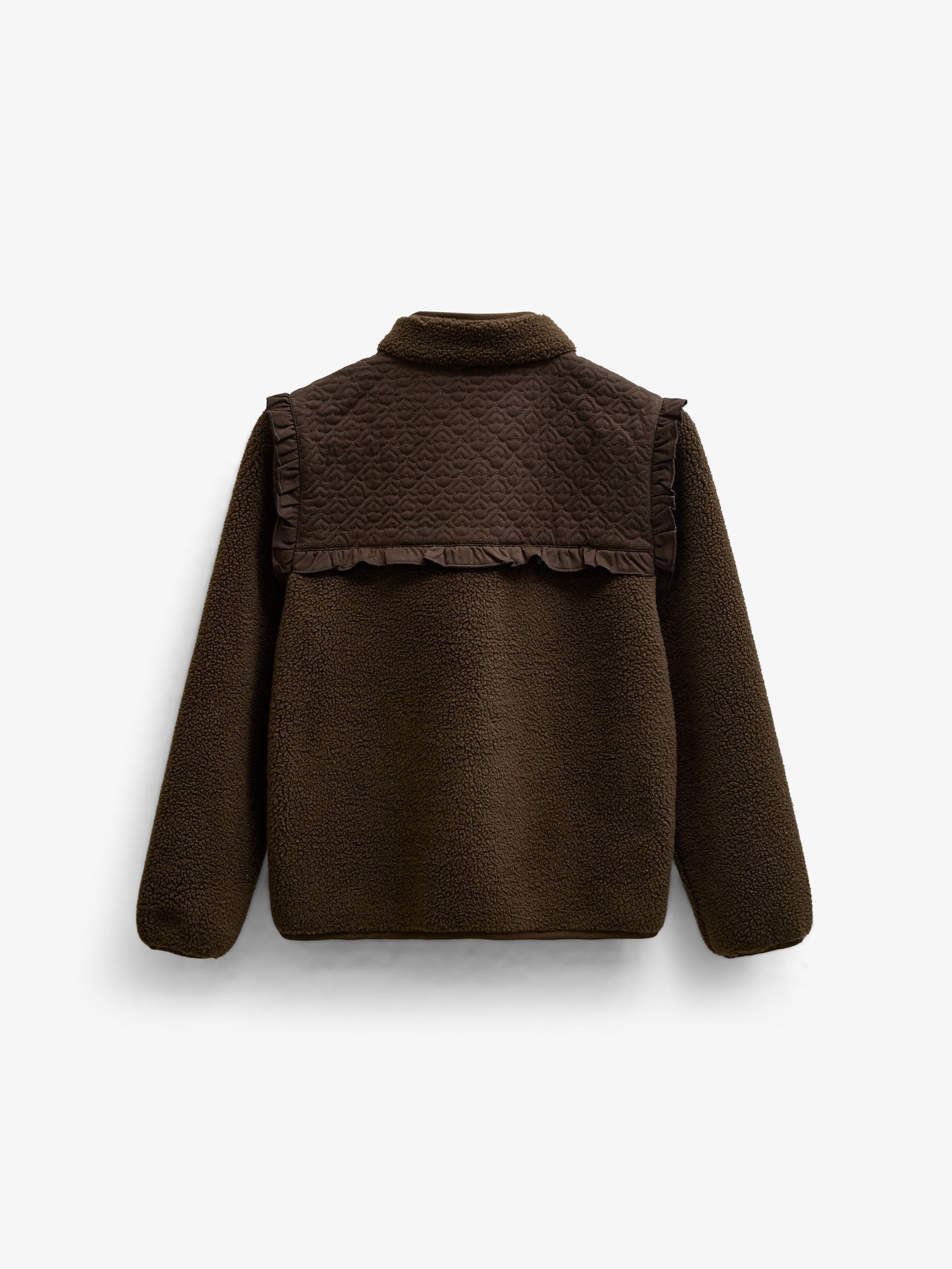 Teddyjakke med quiltet bærestykke Kids - Dark Brown | 101683 Hailey