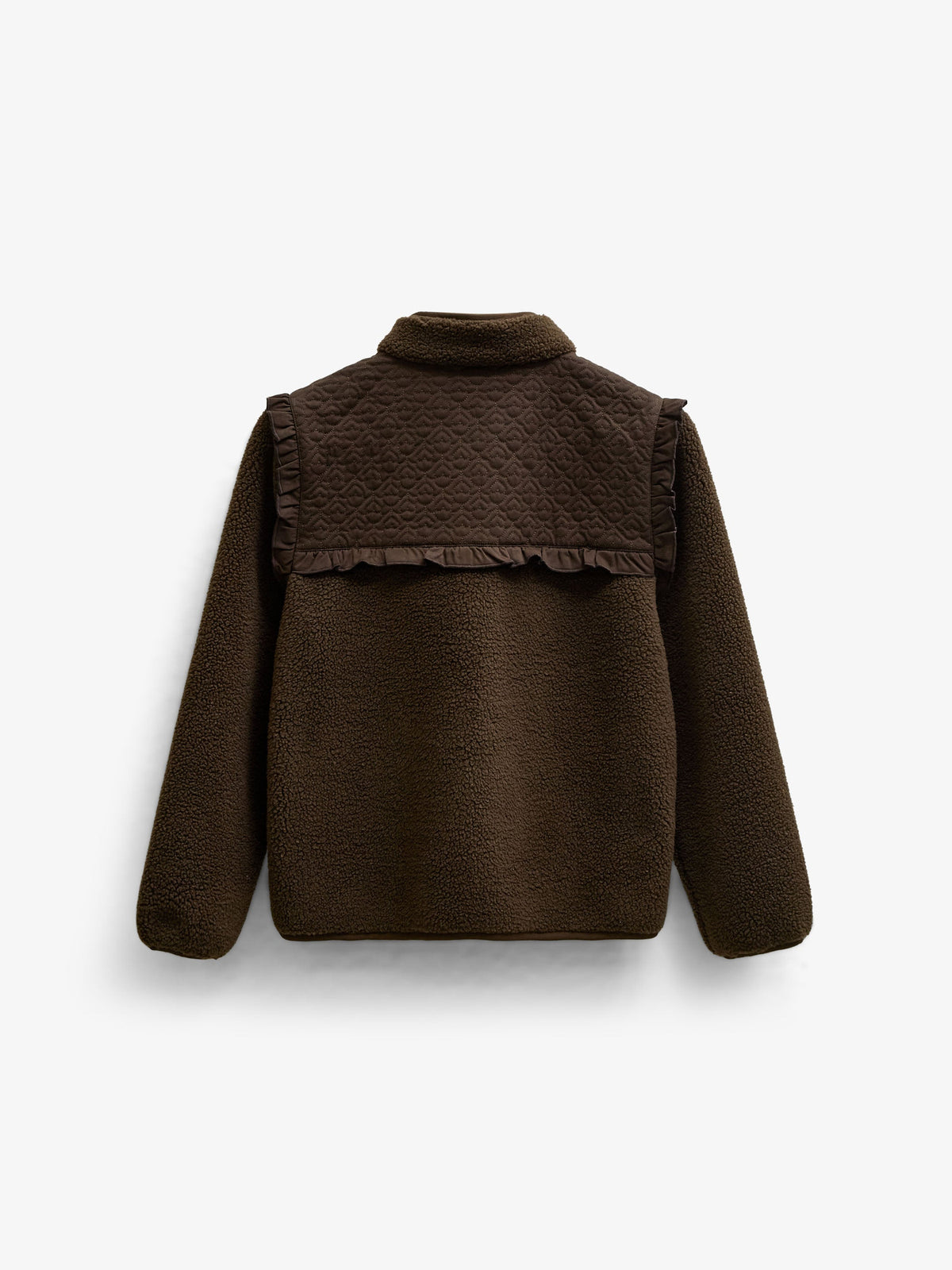 Teddyjakke med quiltet bærestykke Tween - Dark Brown | 101684 Hailey
