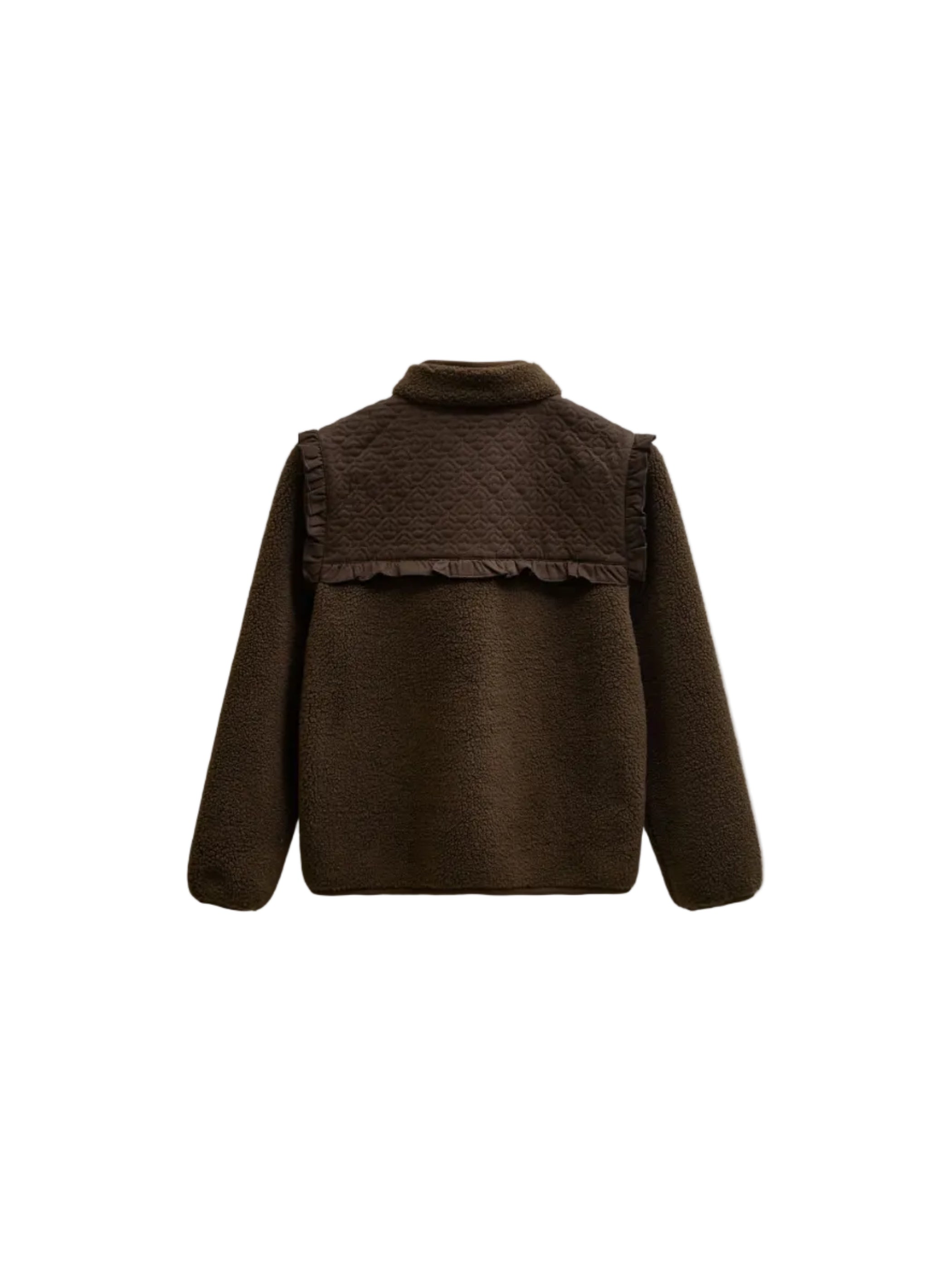 Teddyjakke med quiltet bærestykke Tween - Dark Brown | 101684 Hailey