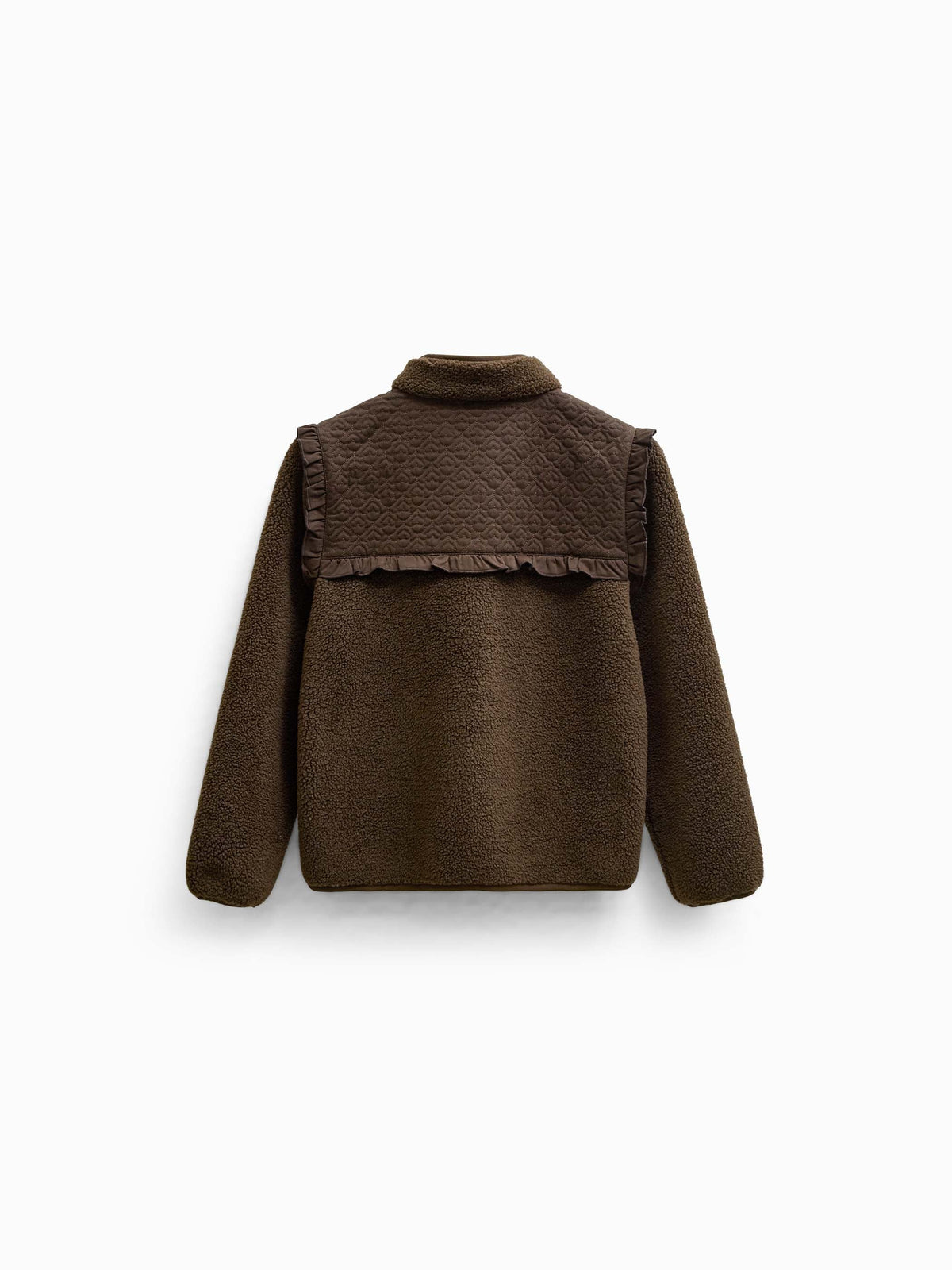 Teddyjakke med quiltet bærestykke Kids - Dark Brown | 101683 Hailey