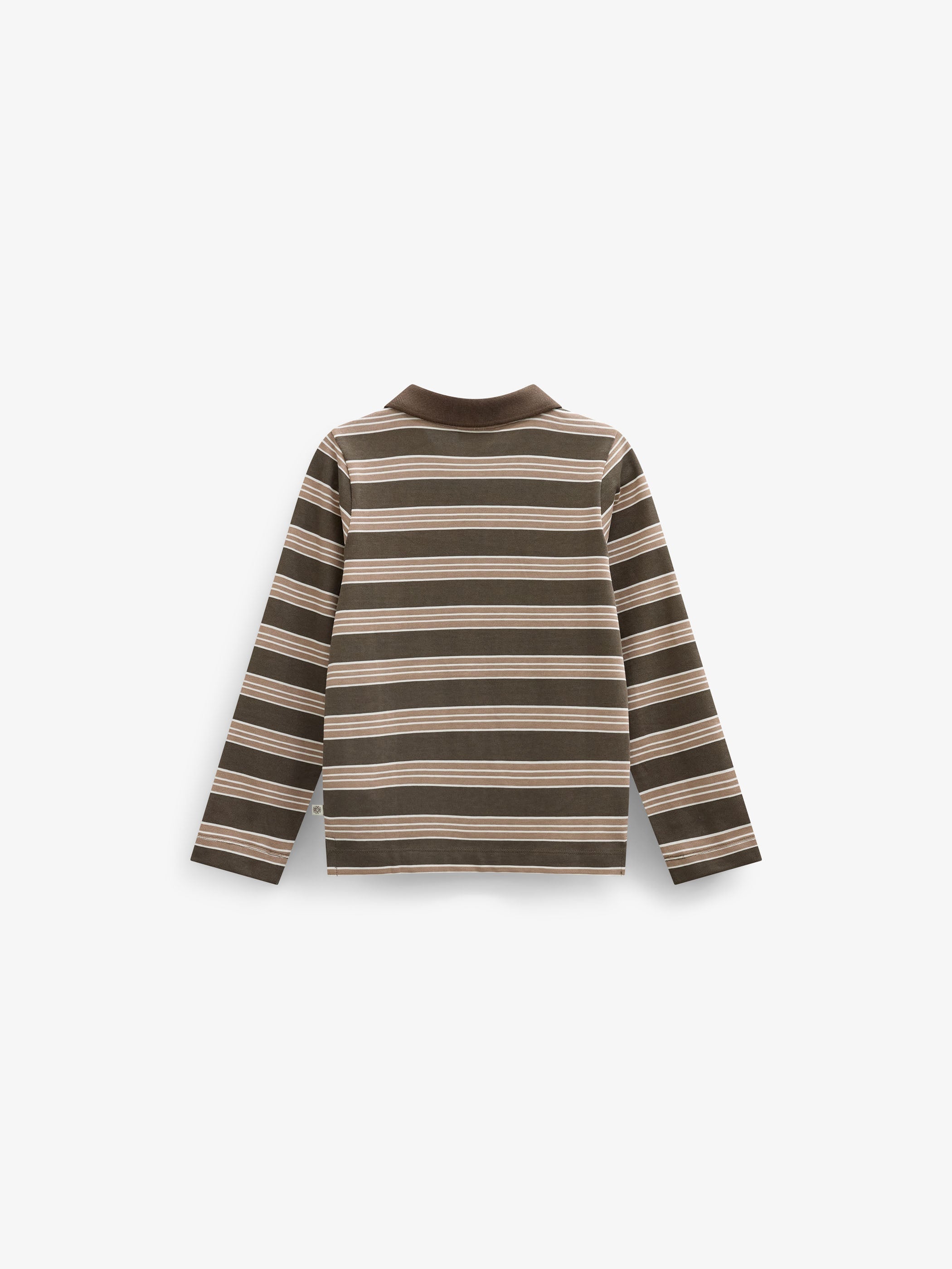 Stribet langærmet jerseypolo Kids - Brown | 101695 Hope