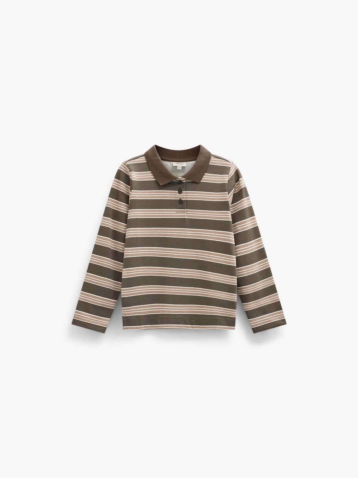 Stribet langærmet jerseypolo Kids - Brown | 101695 Hope