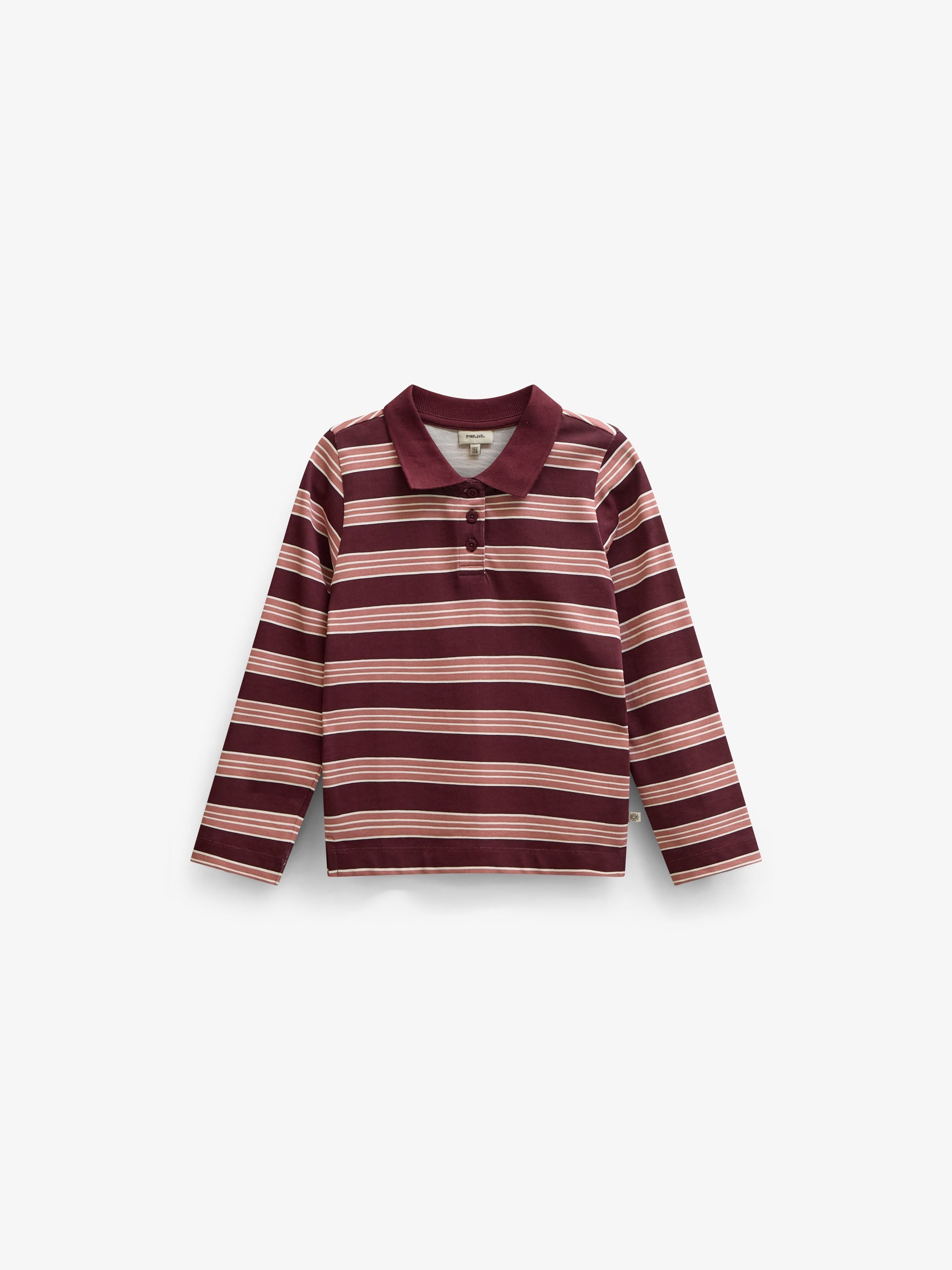 Stribet langærmet jerseypolo Tween - Bordeaux | 101698 Hope