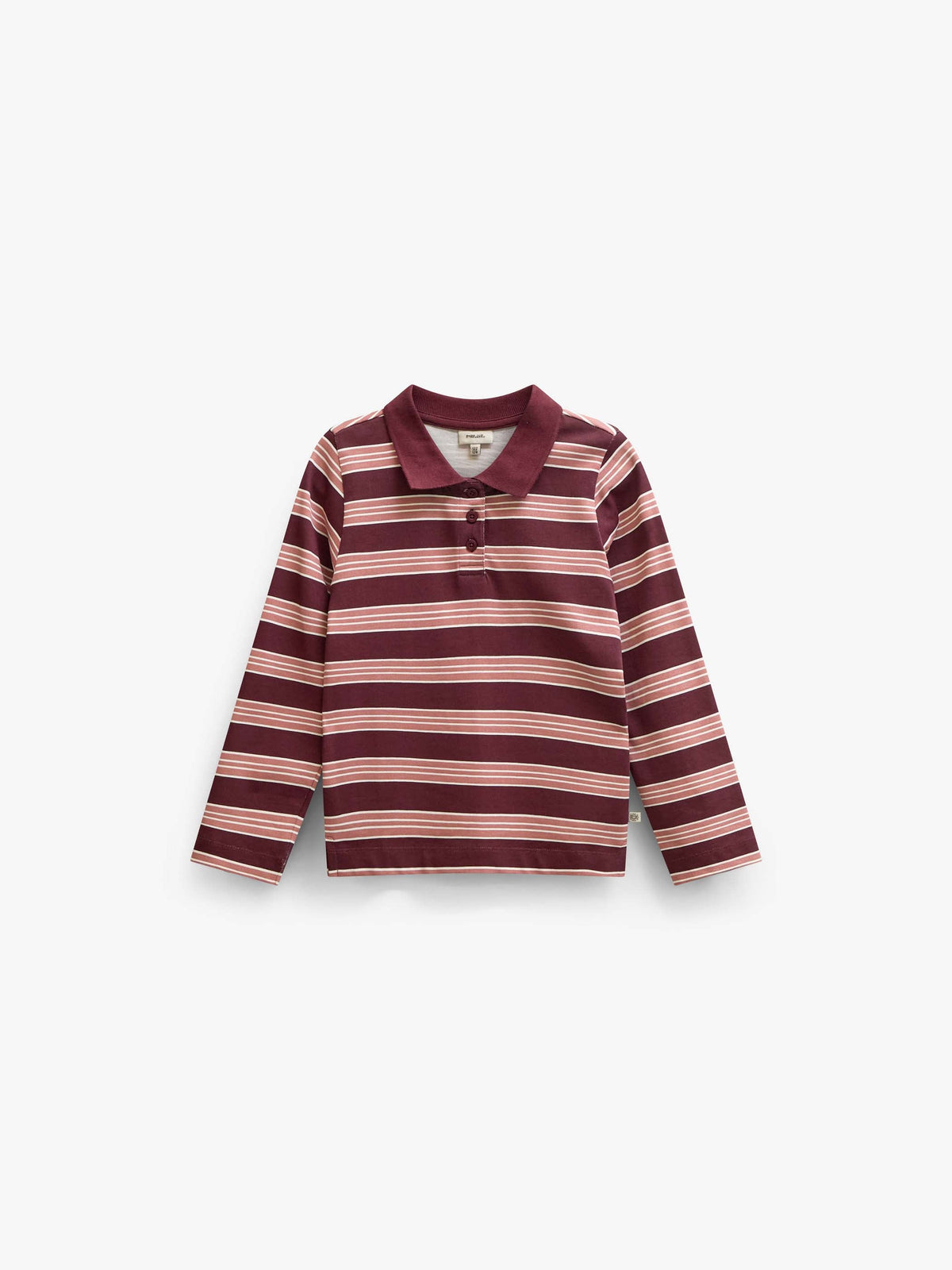 Stribet langærmet jerseypolo Kids - Bordeaux | 101697 Hope