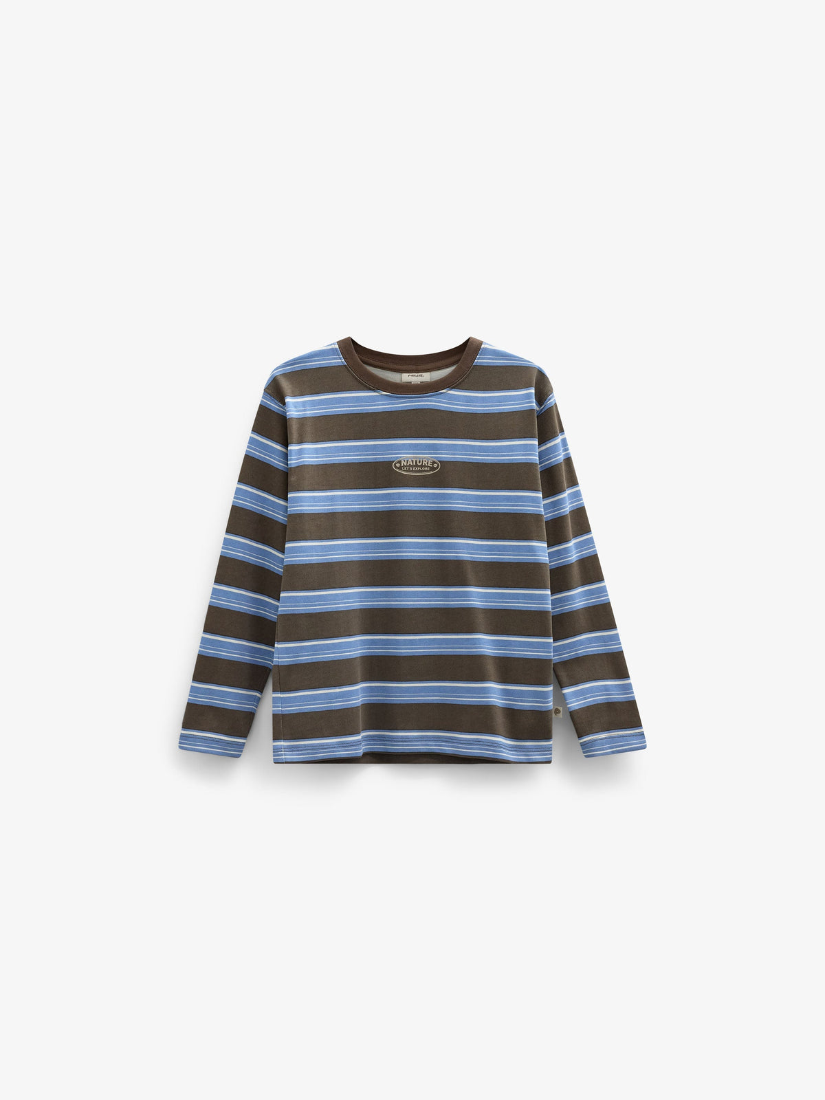 Stribet langærmet T-shirt Tween - Brown /Blue | 101700 Hugo