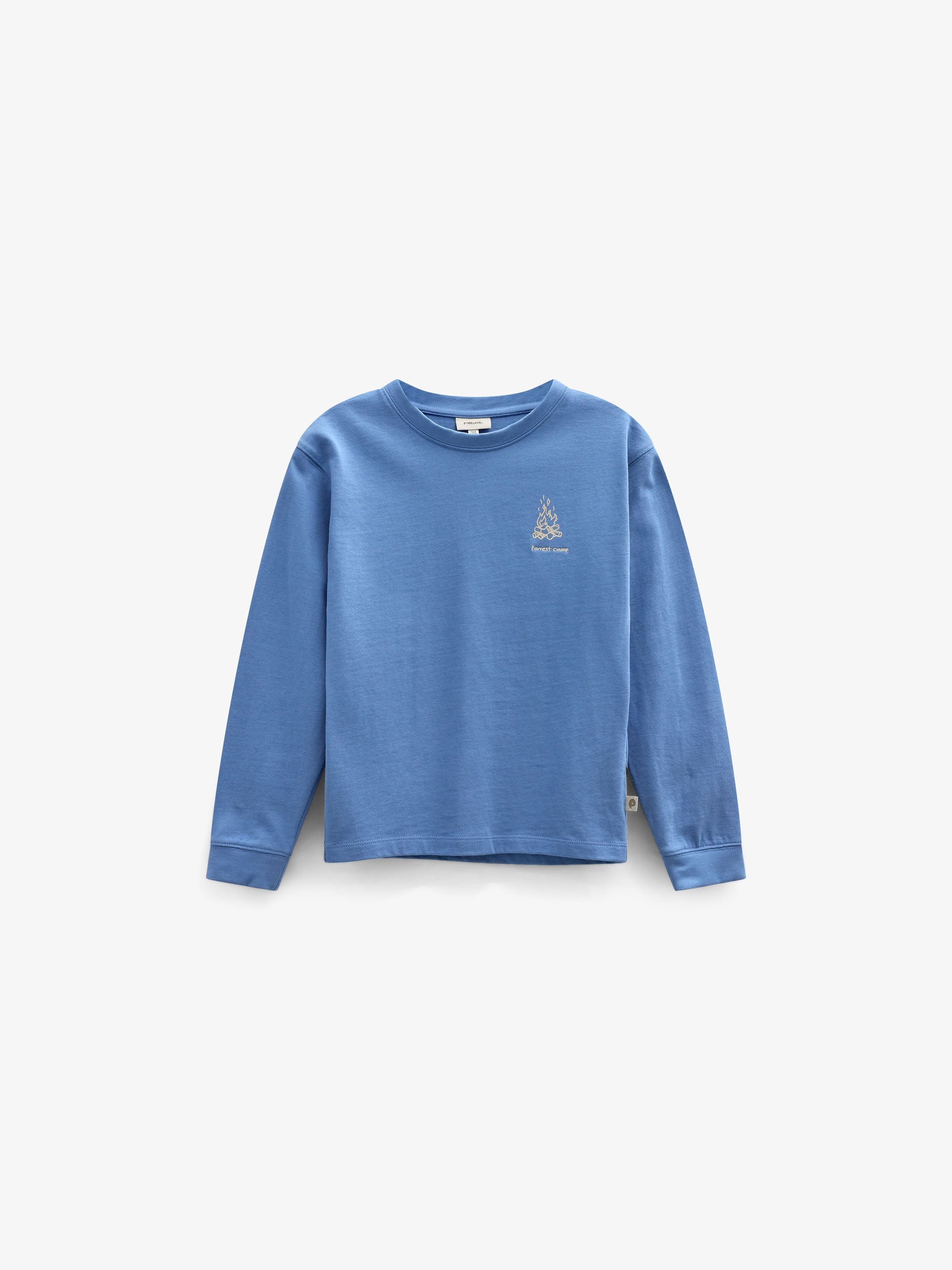 Langærmet T-shirt med rygprint Tween - Dusty Blue | 101708 Weston