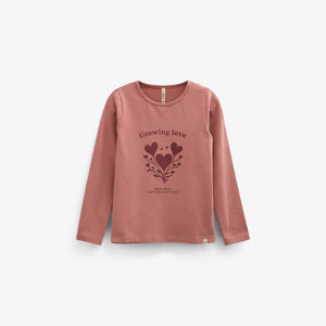 Langærmet T-shirt med glitter print Tween - Dusty Rose | 101714 Piper