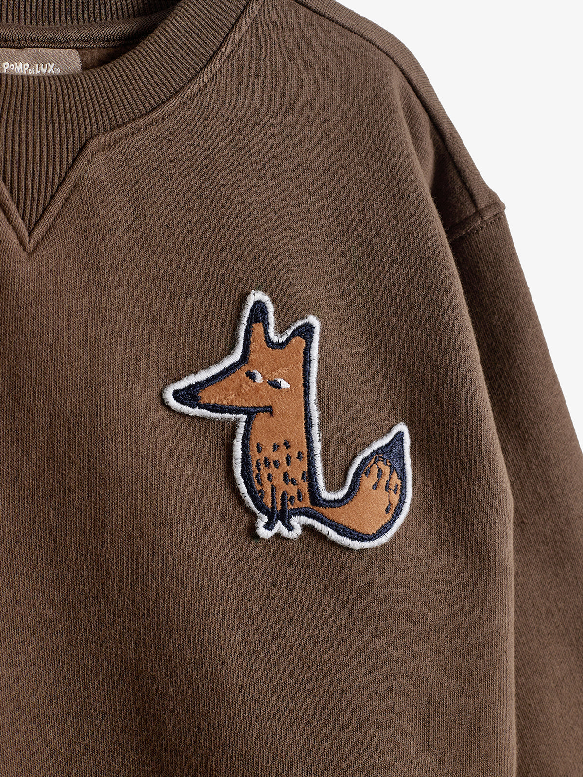 Sweatshirt med Fox Badge - Kids - Dark Earth