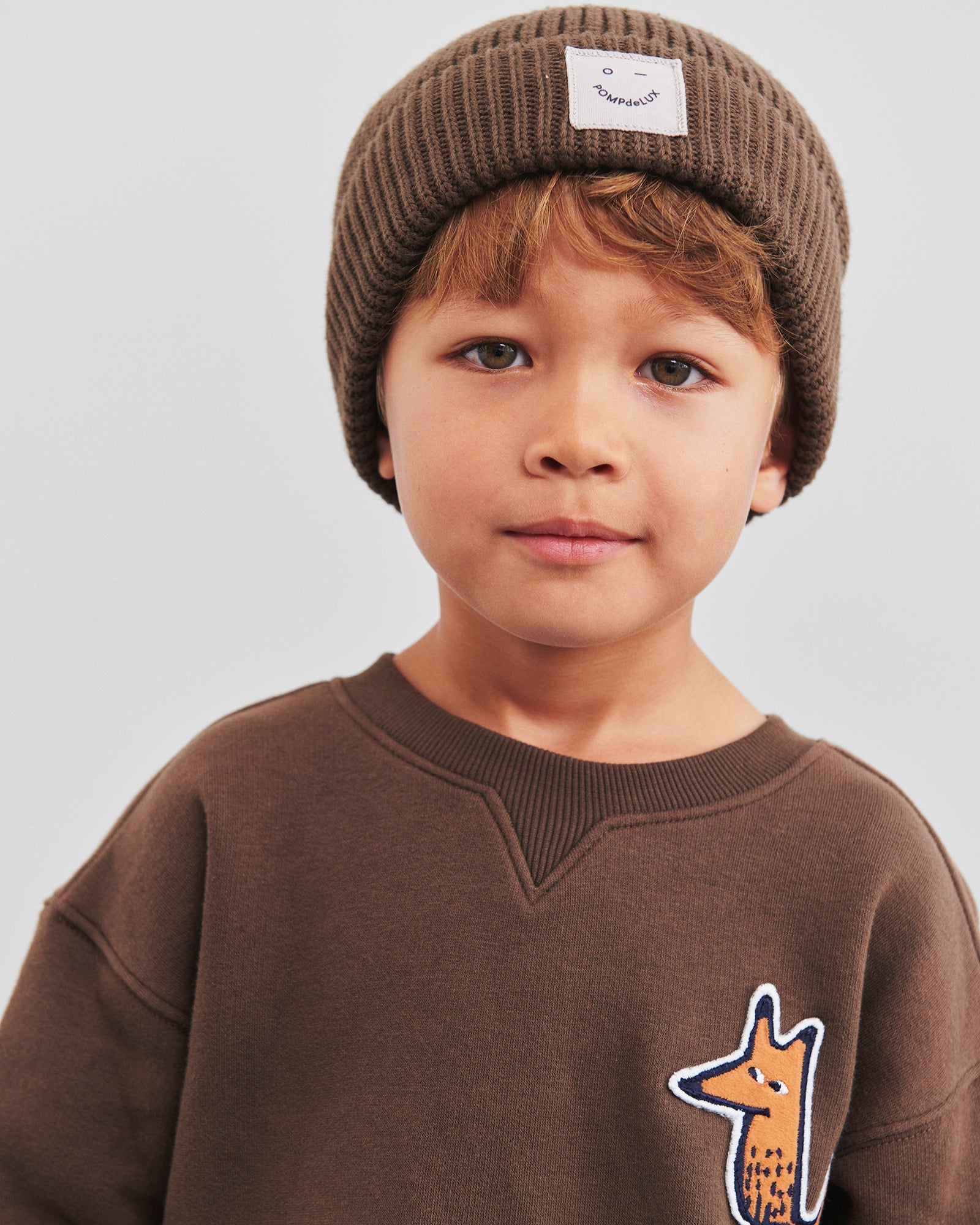 Sweatshirt med Fox Badge - Kids - Dark Earth