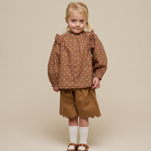 Skjortebluse i printet poplin - Kids - Coconut | 101057 Camilla