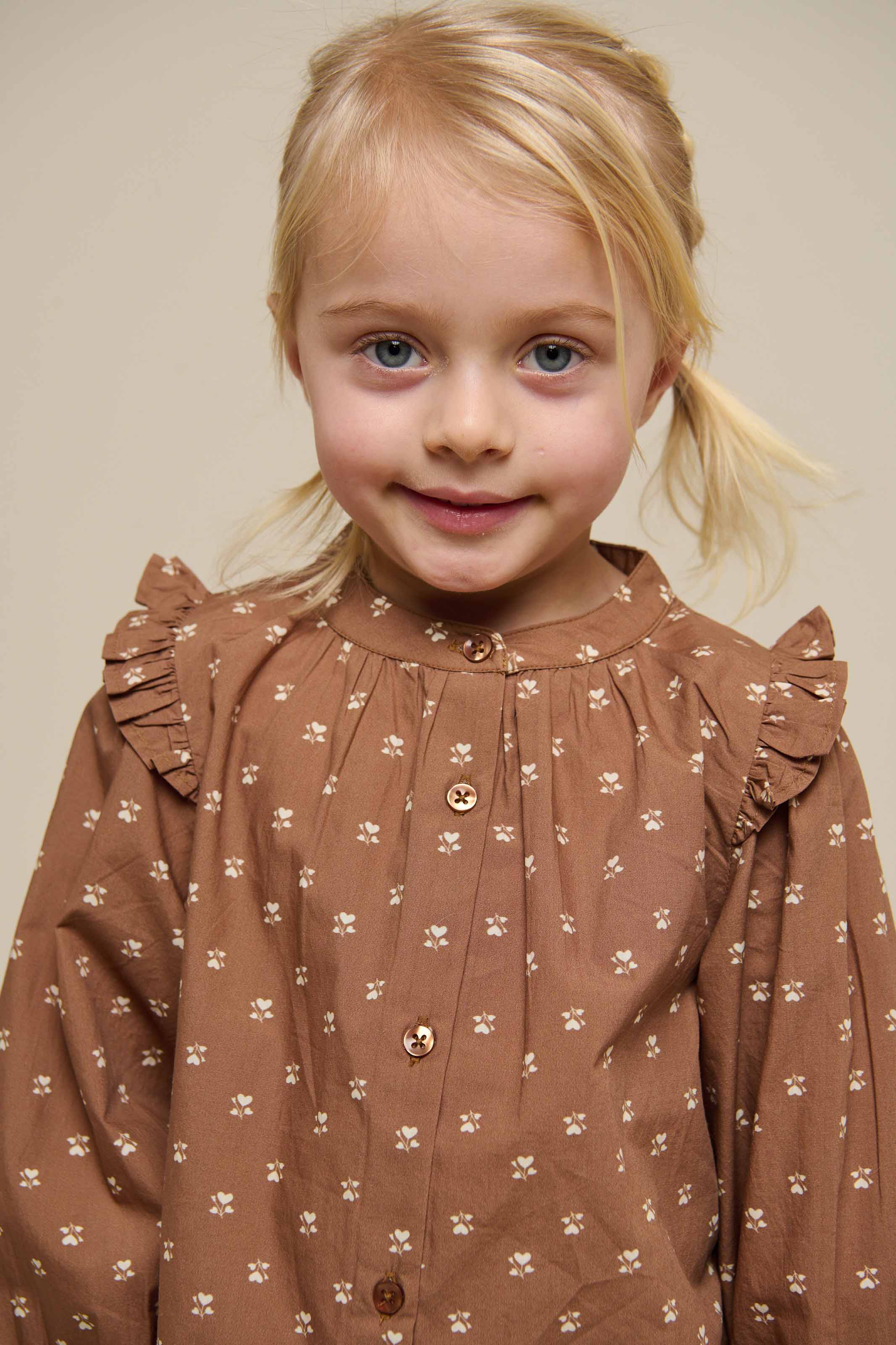 Skjortebluse i printet poplin - Kids - Coconut | 101057 Camilla