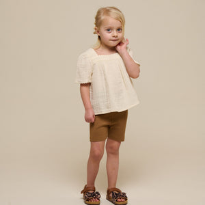 Korte tights i modalrib - Kids - Coconut | 101316 Lottie