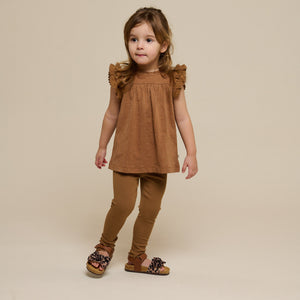 Jerseybluse med bølgebånd og flæse - Kids - Coconut | 101041 Gabriella
