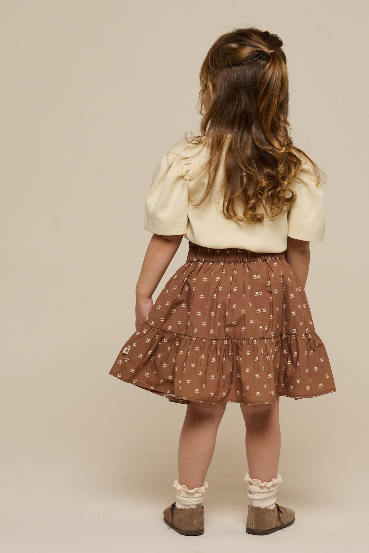 Nederdel i printet poplin - Kids - Coconut | 101055 Camilla