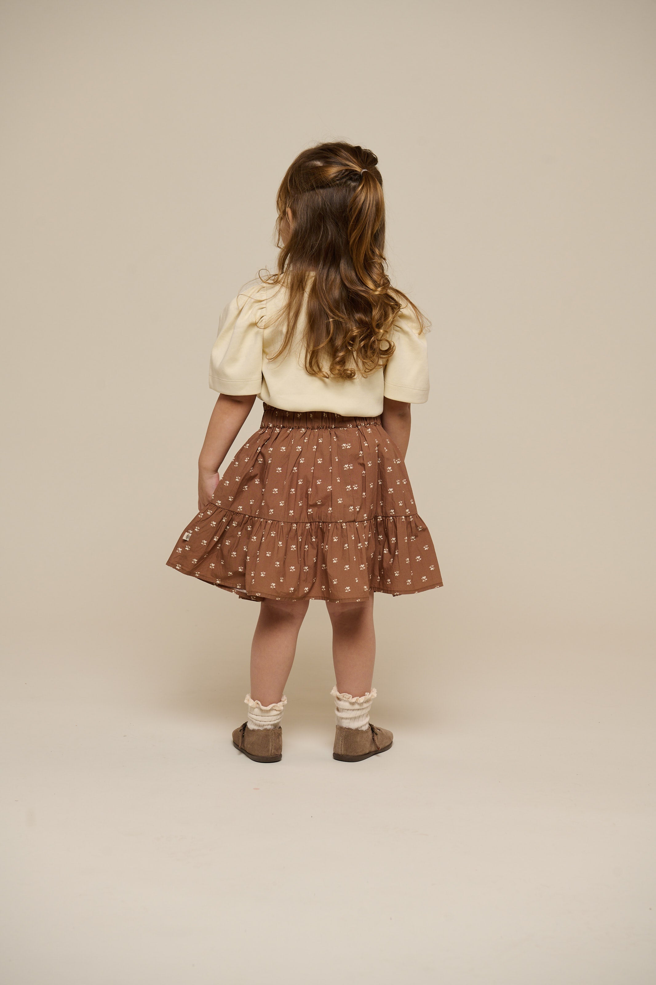 Nederdel i printet poplin - Kids - Coconut | 101055 Camilla
