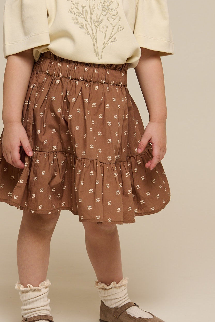 Nederdel i printet poplin - Kids - Coconut | 101055 Camilla