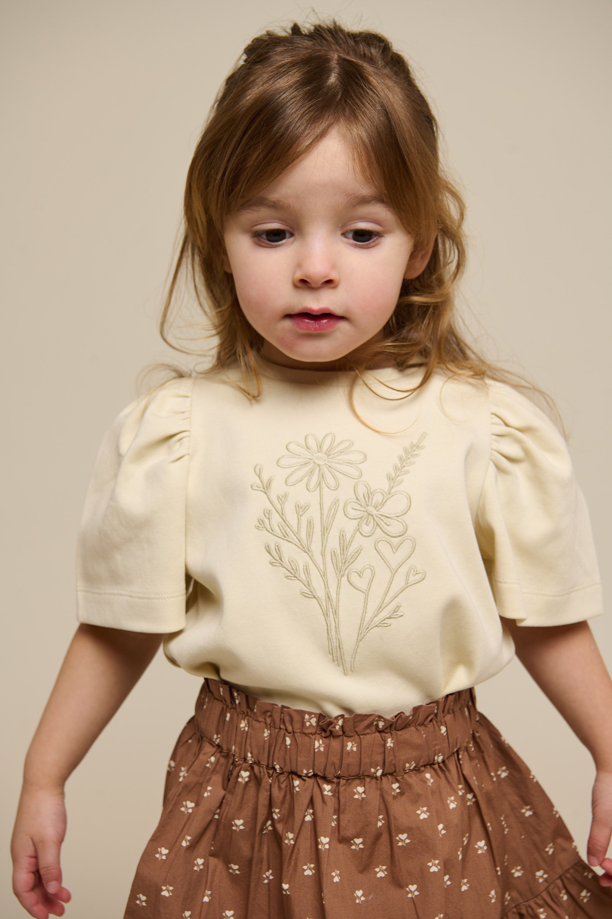 Nederdel i printet poplin - Kids - Coconut | 101055 Camilla