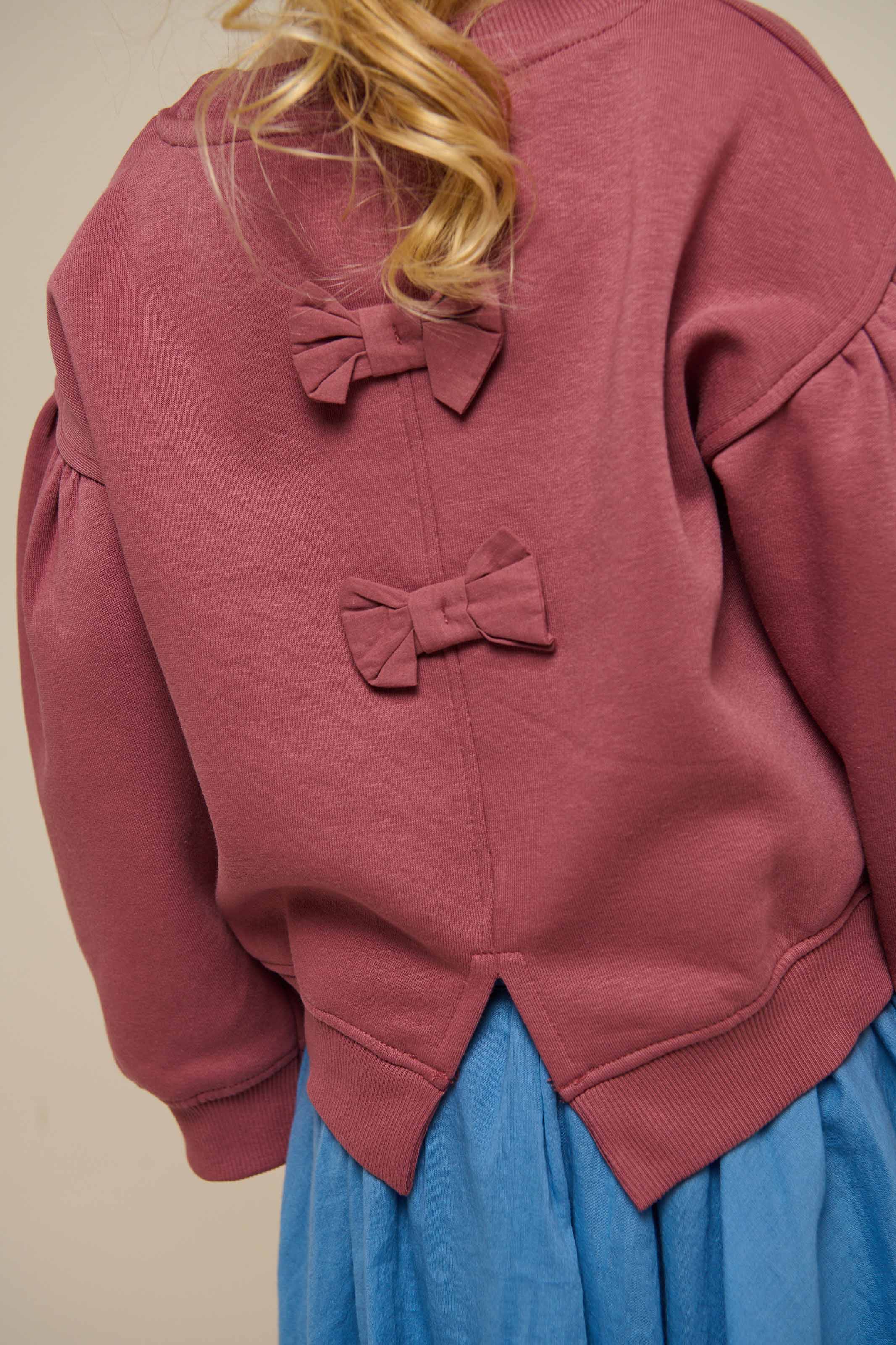 Sweatshirt med sløjfedetaljer - Kids - Vintage Red | 100812 Ruth