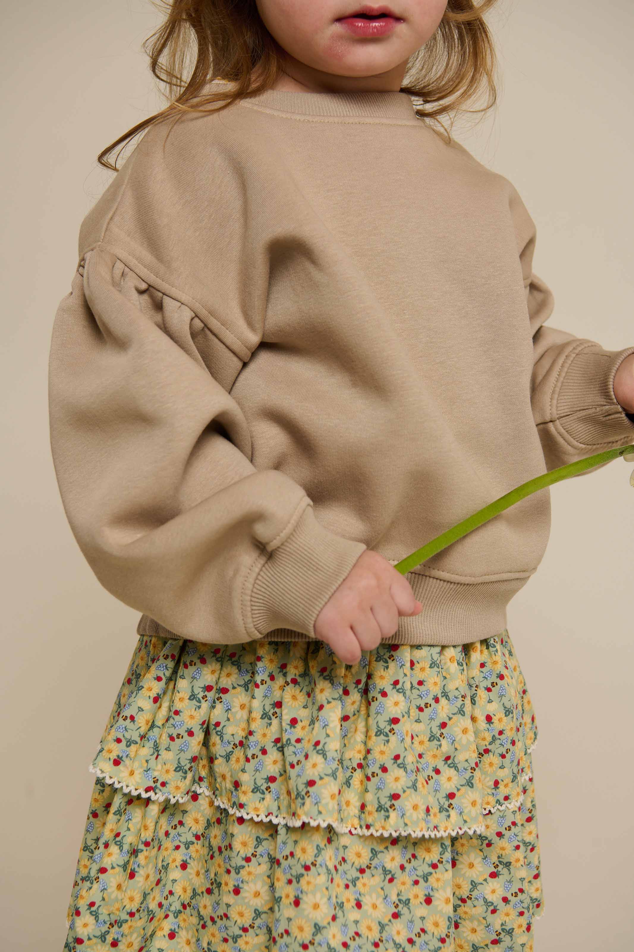 Sweatshirt med sløjfedetaljer - Kids - Caffe Latte | 100816 Ruth