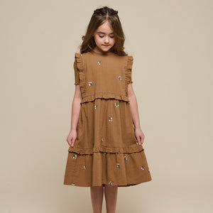 Broderet seersucker kjole - Tween - Coconut | 100979 Nora