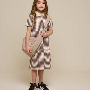 Stribet jersey kjole - Tween - Brown | 101011 Emmie