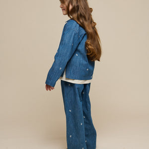 Broderede light-denim bukser - Tween - Blue Denim | 101081 Isabella