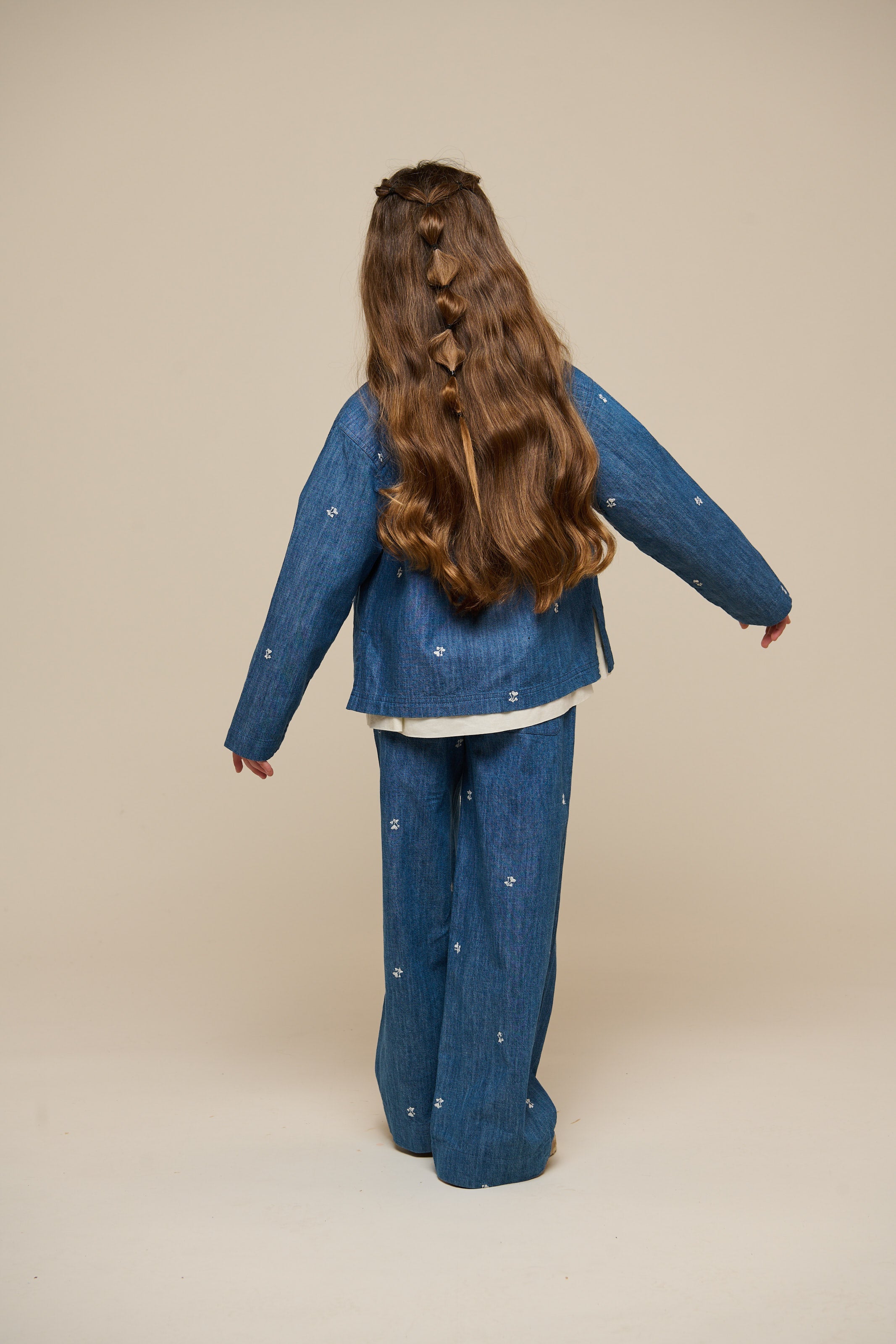 Broderede light-denim bukser - Tween - Blue Denim | 101081 Isabella