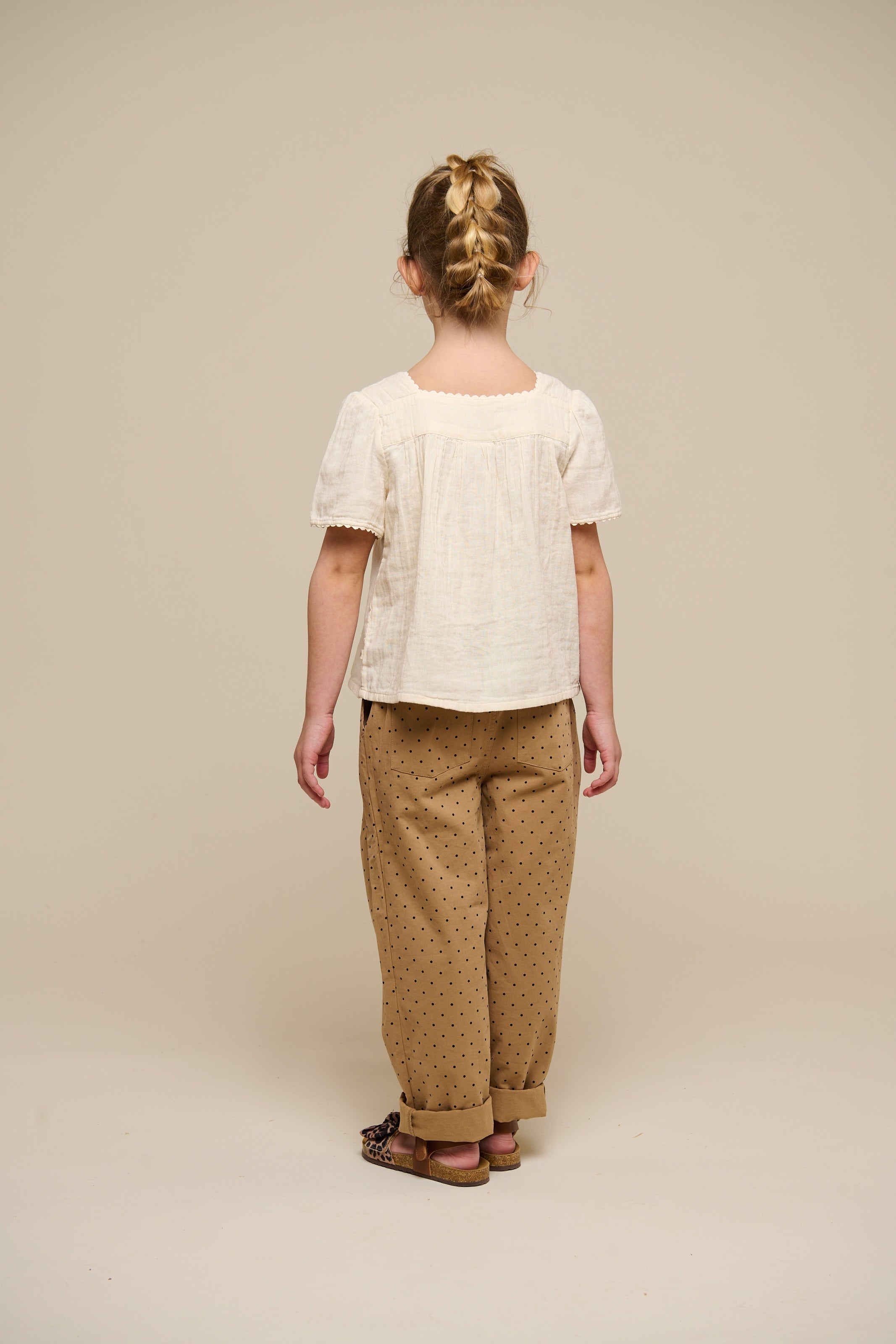 Twill-Bukser med prikker - Tween - Beige | 100615 Iris
