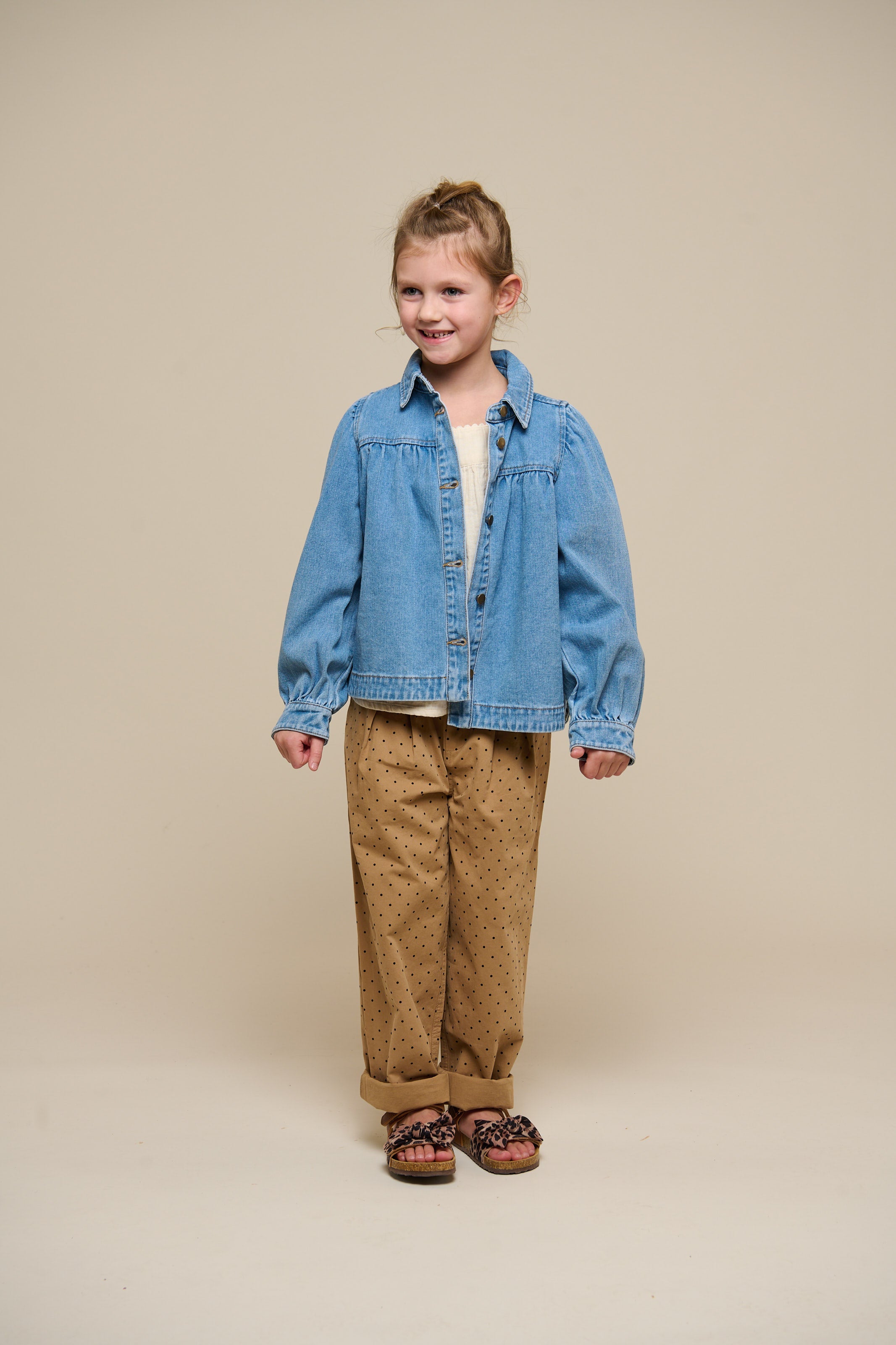 Twill-Bukser med prikker - Tween - Beige | 100615 Iris