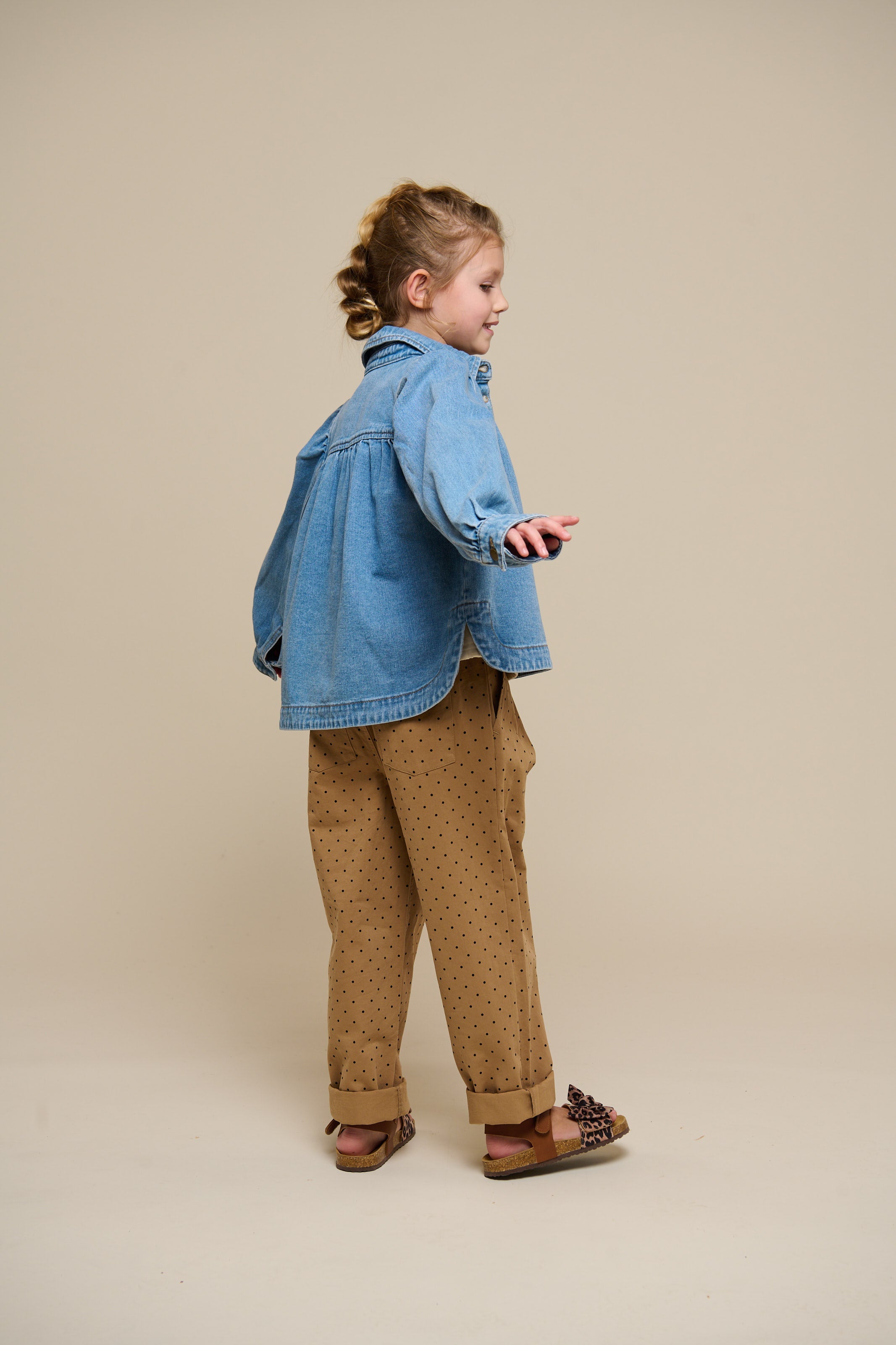 Twill-Bukser med prikker - Tween - Beige | 100615 Iris