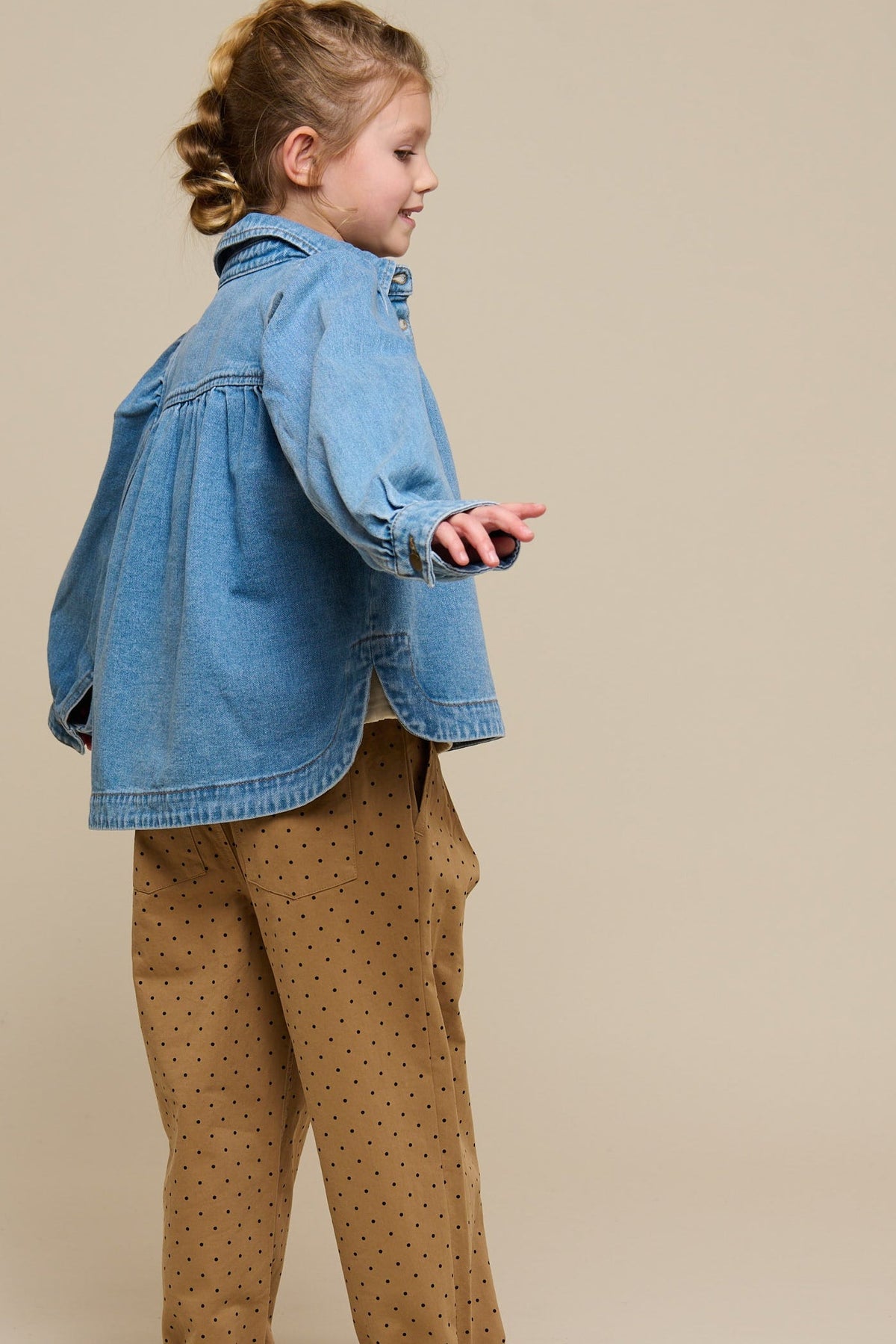 Twill-Bukser med prikker - Tween - Beige | 100615 Iris
