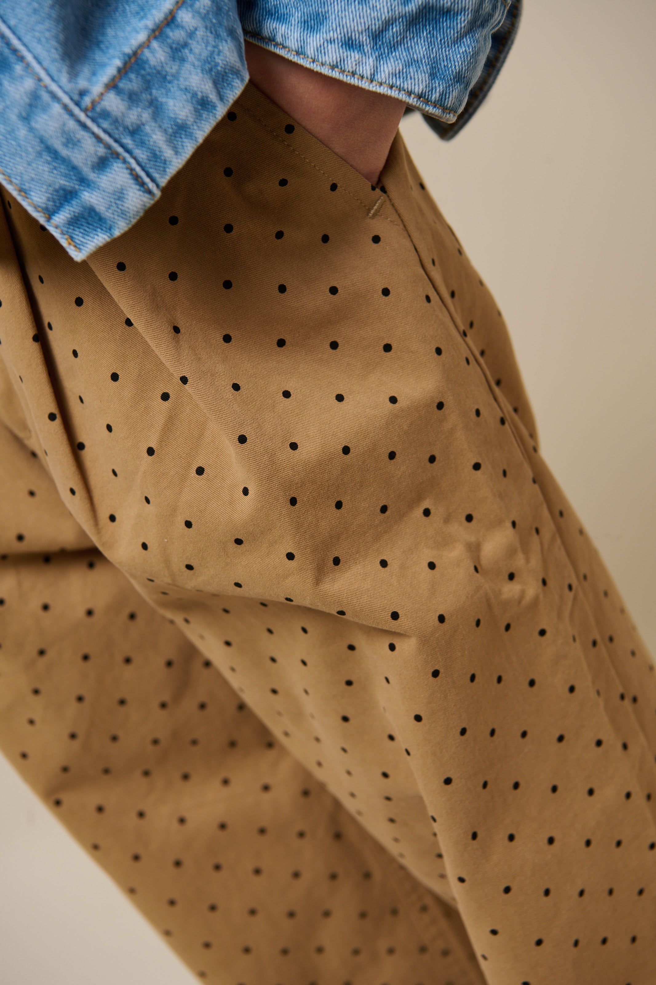 Twill-Bukser med prikker - Tween - Beige | 100615 Iris