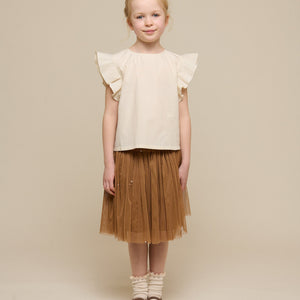 Poplinbluse med broderi - Tween - Offwhite | 101074 Barbara