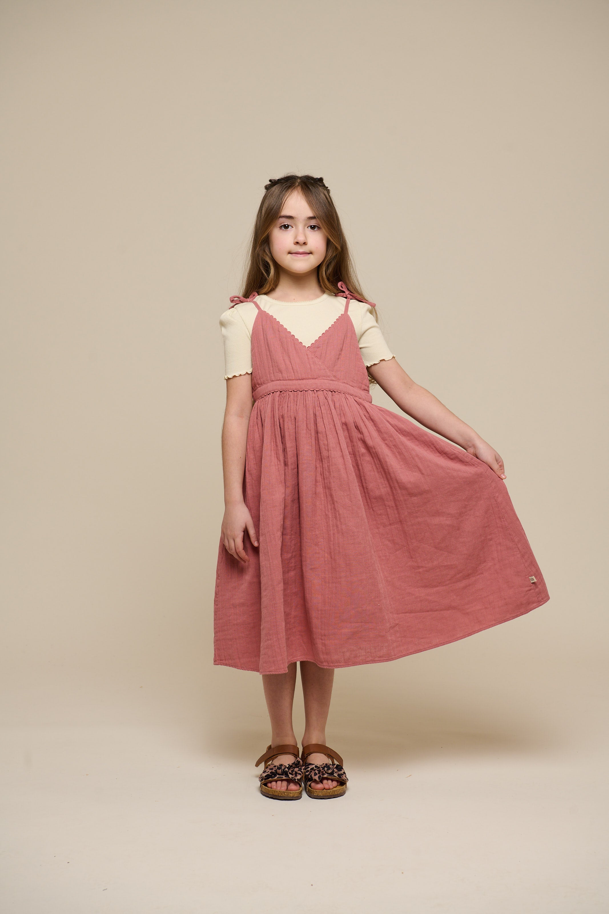 Stropkjole i musselin - Tween - Old Rose | 100912 Jasmine