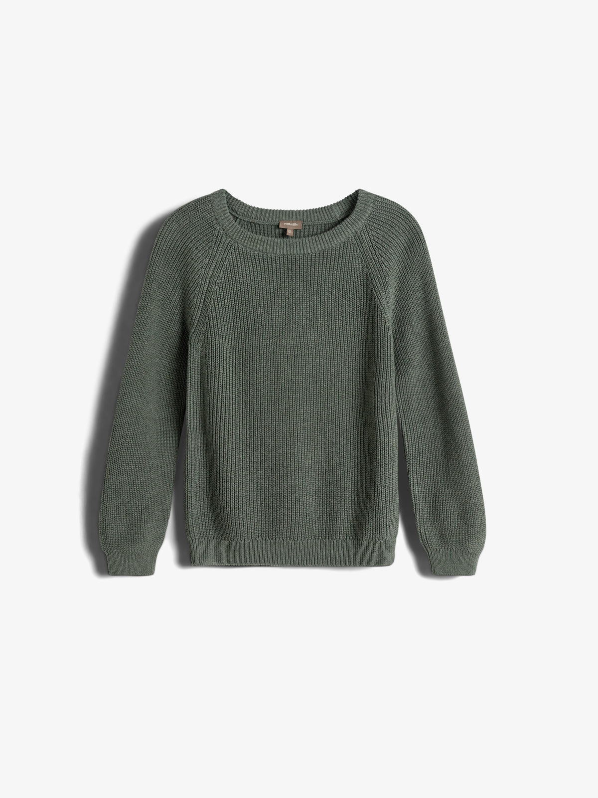 Strikket sweater i bomuld - Tweens - Green Melange