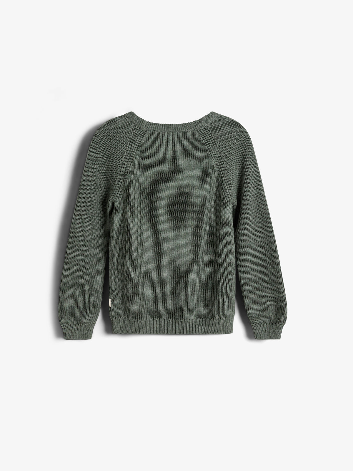 Strikket sweater i bomuld - Tweens - Green Melange